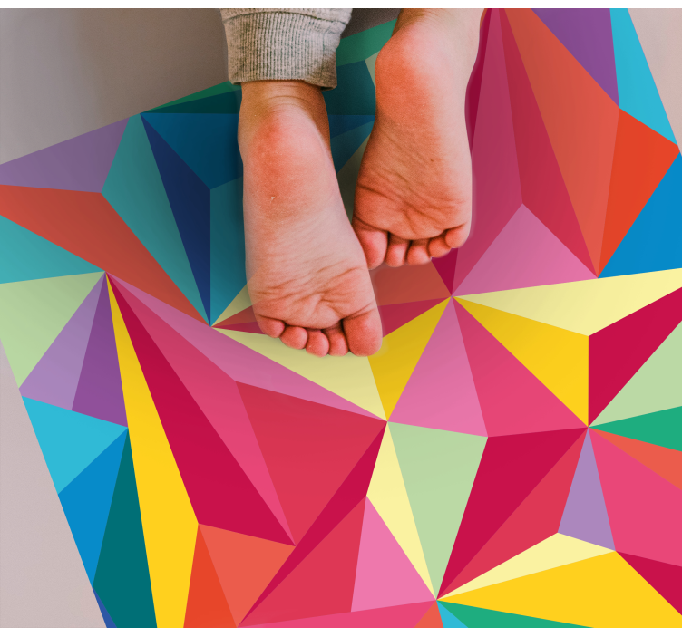 Lively colorful elements geometric vinyl rug - TenStickers