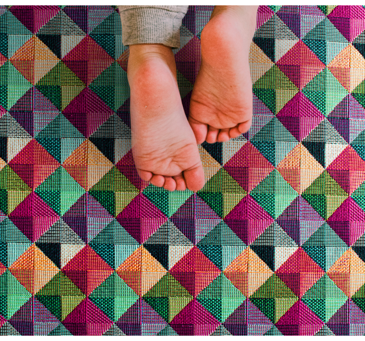 Lively Composition geometric vinyl rug - TenStickers