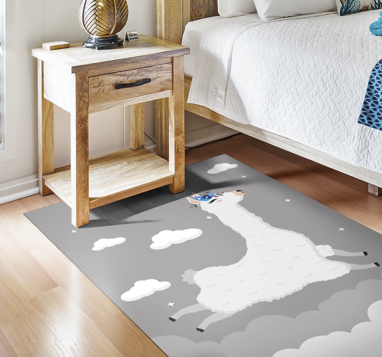 Lively Llama Fantasy kids vinyl rug - TenStickers