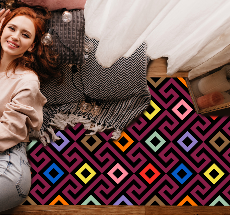Lively Style geometric vinyl rug - TenStickers