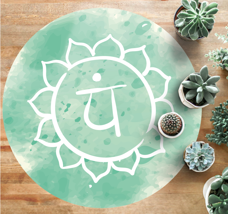Lotus Chakra Symbol mandala vinyl rug - TenStickers