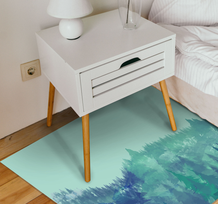 Lush green forest nature vinyl rug - TenStickers
