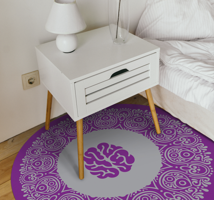 Mandala Brain Design mandala vinyl rug - TenStickers