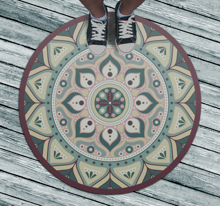 Mandala Circular Design mandala vinyl rug - TenStickers