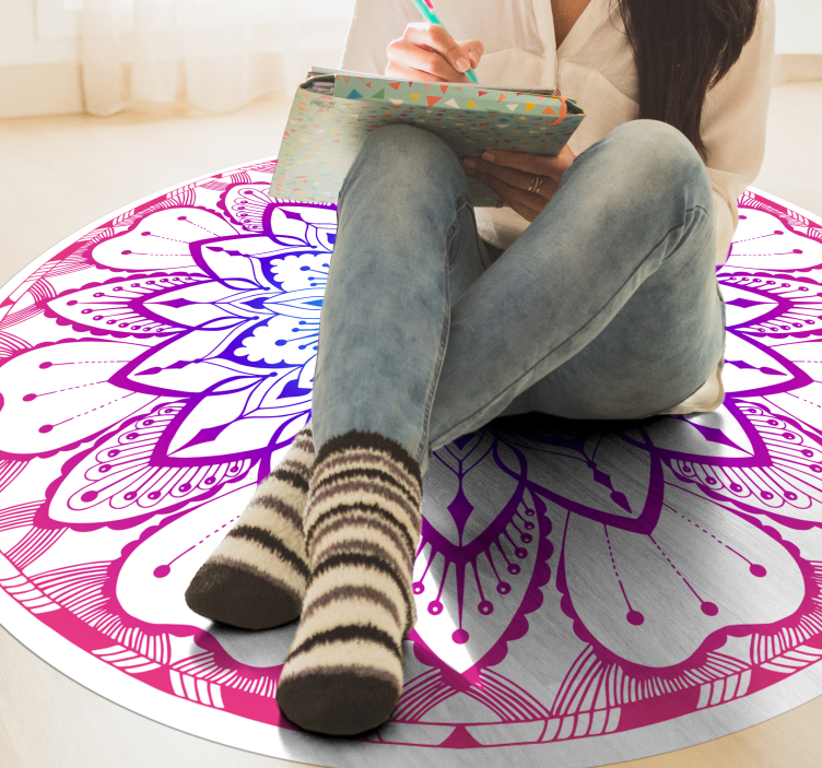 Mandala Pattern Disc mandala vinyl rug - TenStickers