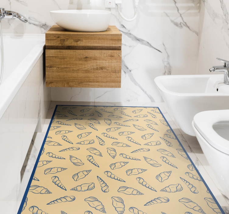 Marine Motif Accent bathroom vinyl rug - TenStickers
