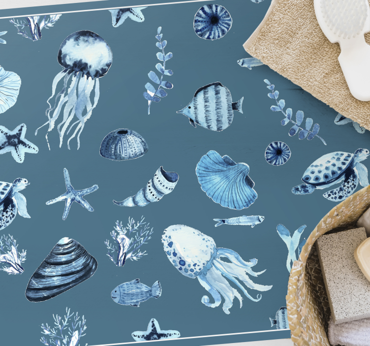 Marine Motif Showcase animal vinyl rug - TenStickers