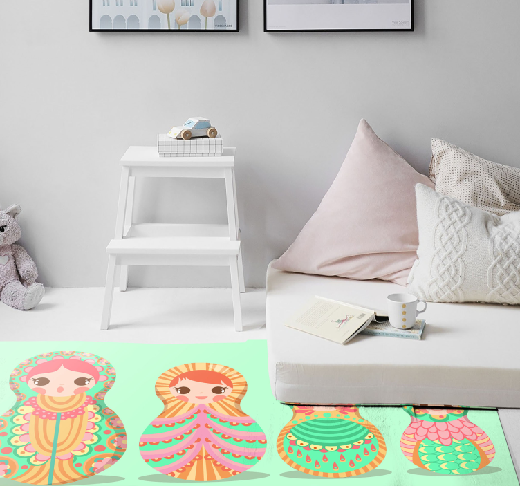 Matryoshka Patterns kids vinyl rug - TenStickers