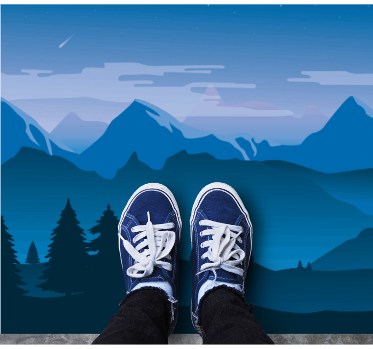 Mountain View Scene nature vinyl rug - TenStickers