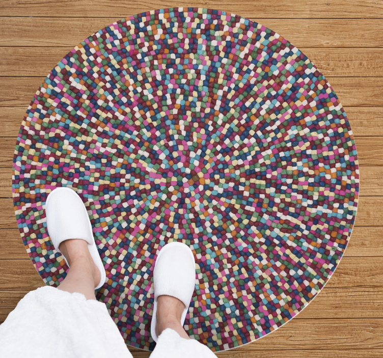Mozaic spots mosaic vinyl rug - TenStickers