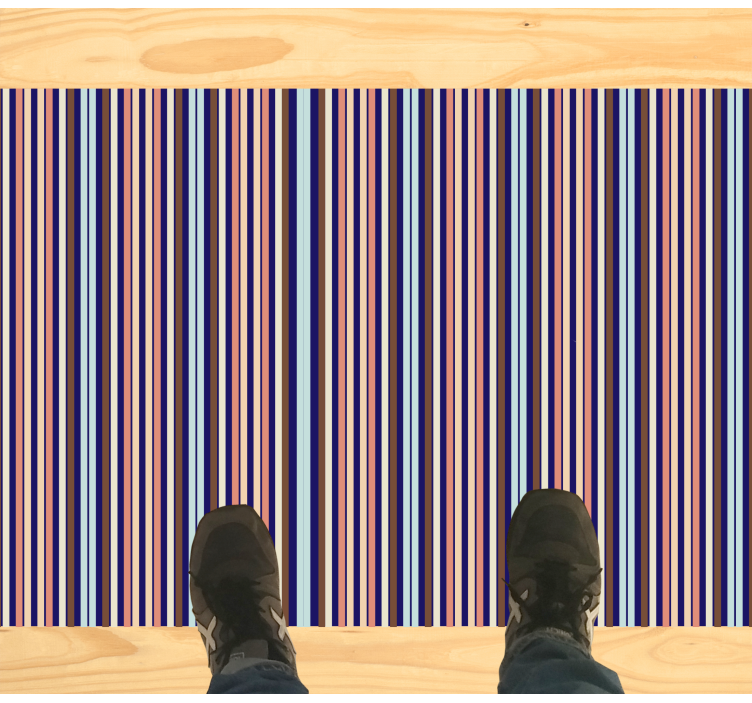 Multicolored pattern striped vinyl rug - TenStickers