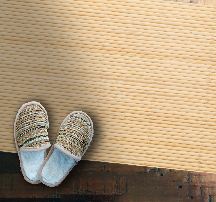 Natural Bamboo Texture entrance hall vinyl rug - TenStickers