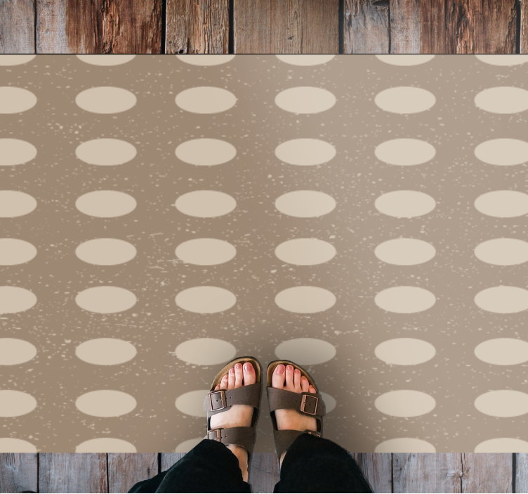 Neutral Polka Dot Pattern striped runner rug - TenStickers