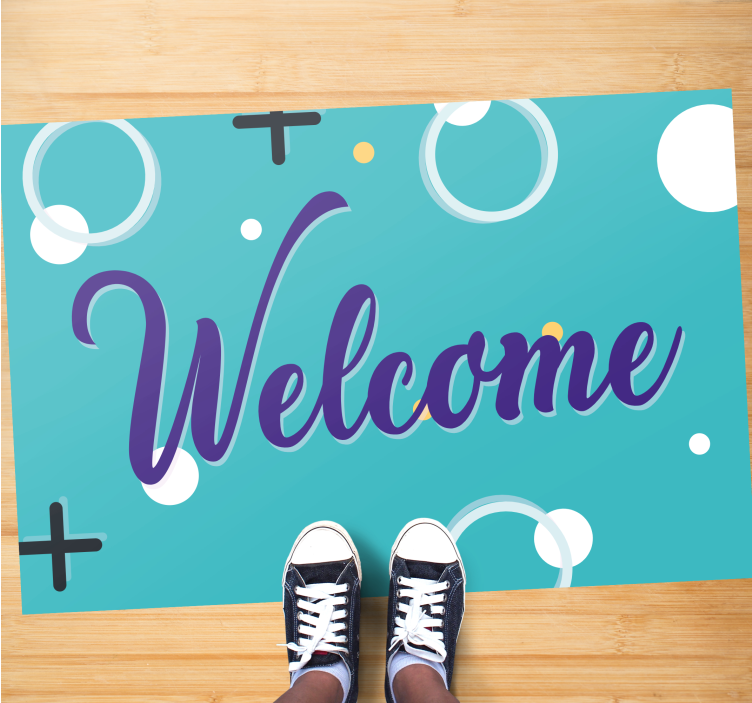 Nice welcome text entrance hall vinyl carpet - TenStickers