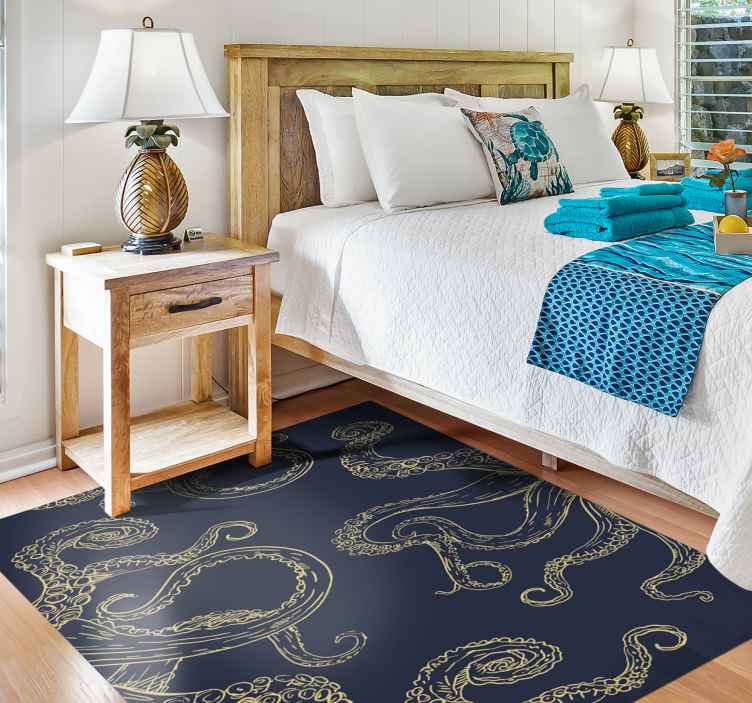 Octopus tentackles animal print vinyl rug - TenStickers
