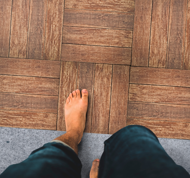 Luxurious pattern wood effect vinyl rug - TenStickers