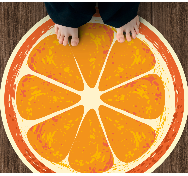 Orange Slice Pattern kitchen vinyl rug - TenStickers
