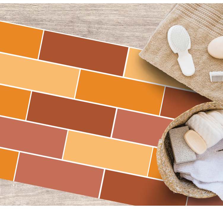 Orange tiles tile floor carpet - TenStickers