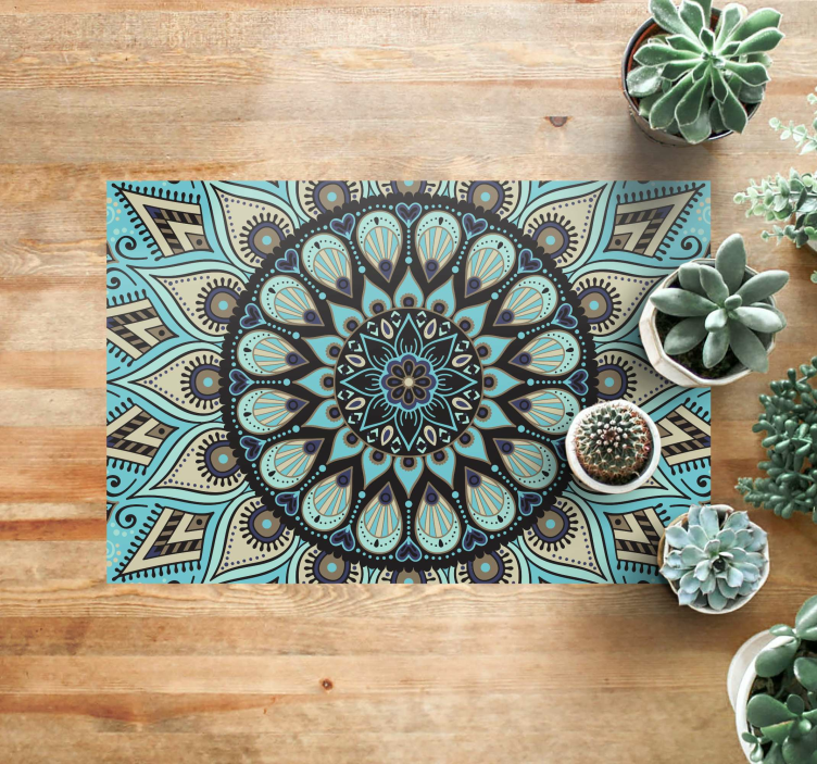 Ornate Circular Motif mandala vinyl rug - TenStickers