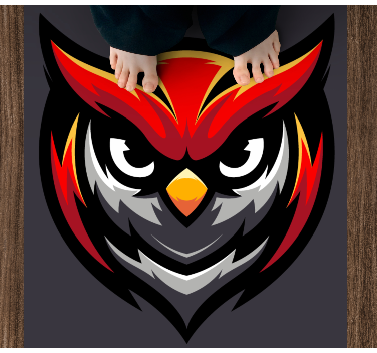 Owl Graphic Bold teen vinyl rug - TenStickers