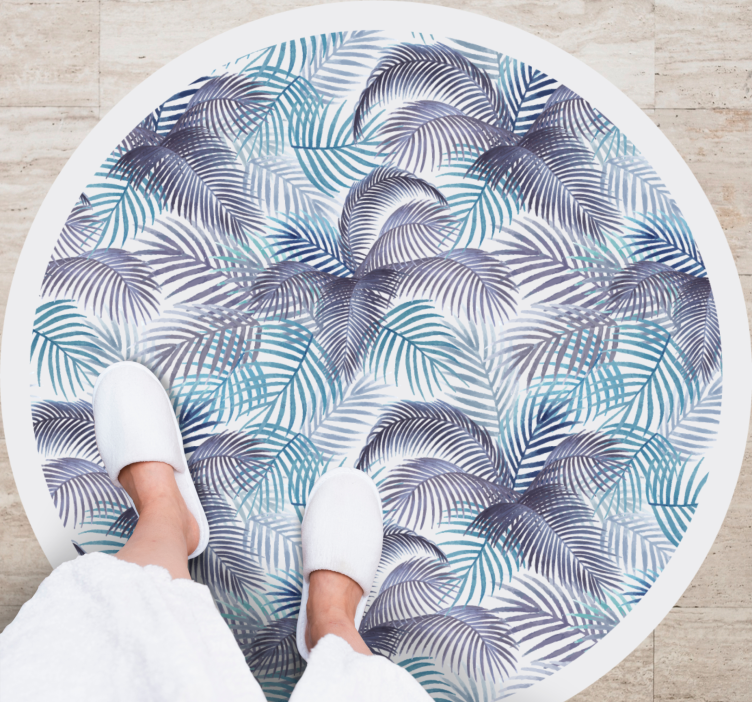 Palm Leaf Pattern floral vinyl rug - TenStickers