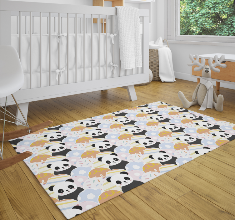 Panda Playground Pattern kids rug - TenStickers