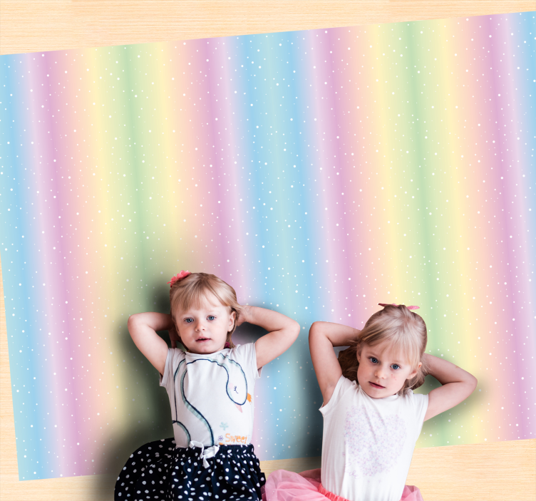Pastel Rainbow Pattern kids vinyl rug - TenStickers