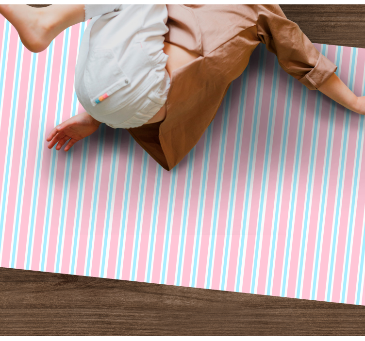 Pastel Pattern striped vinyl rug - TenStickers