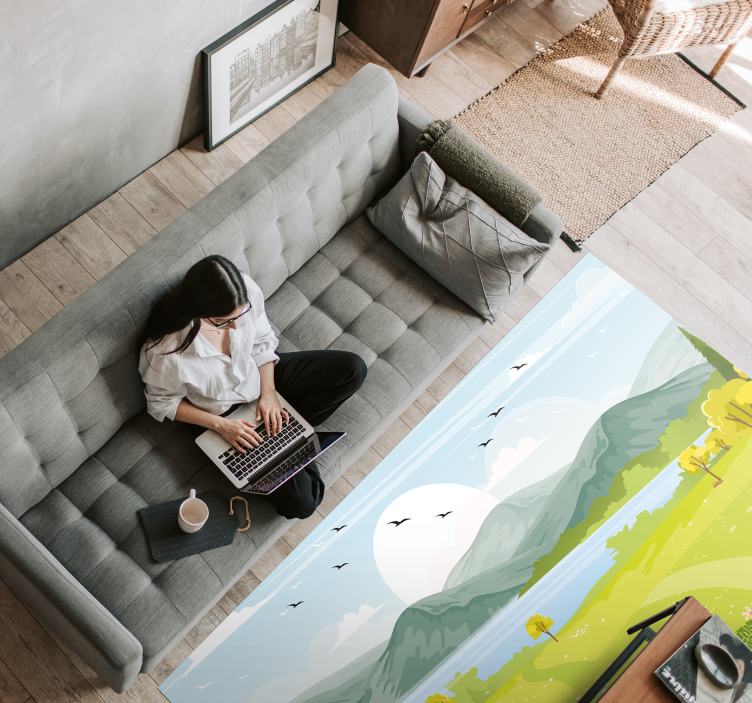 Pastoral Landscape nature vinyl rug - TenStickers