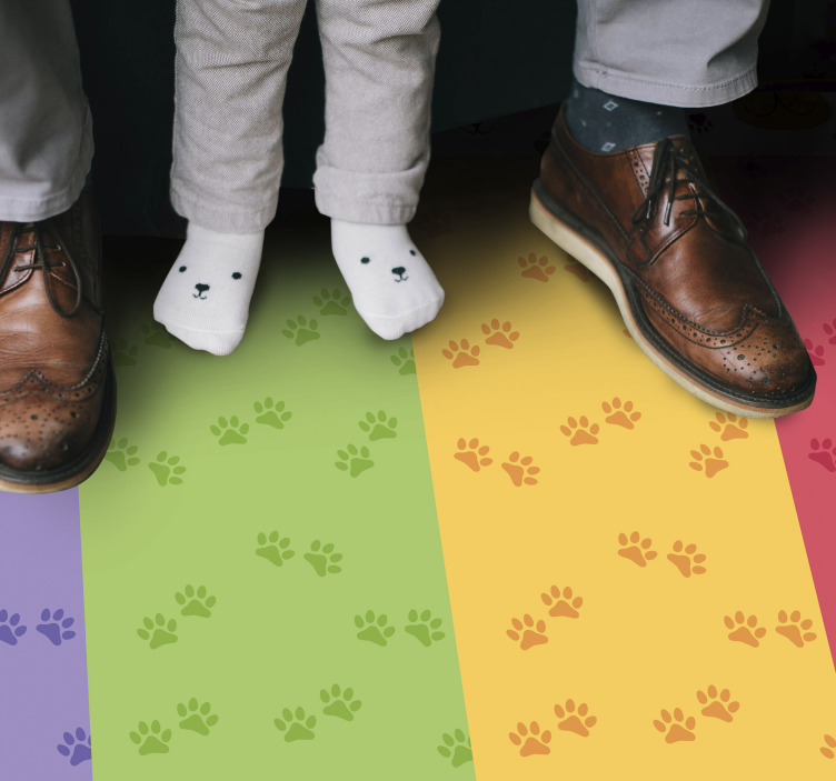 Paw Print Motif kids vinyl rug - TenStickers