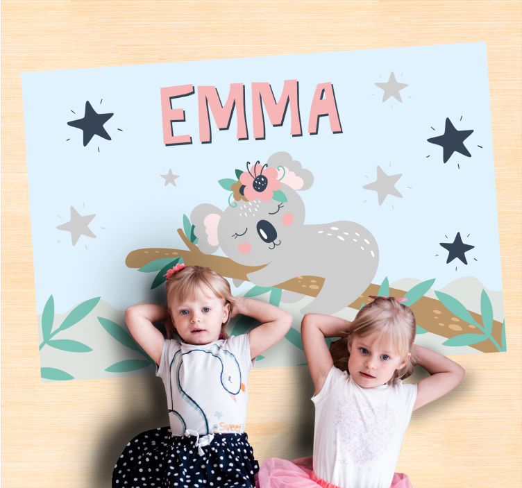 Koala Night custom vinyl rug - TenStickers