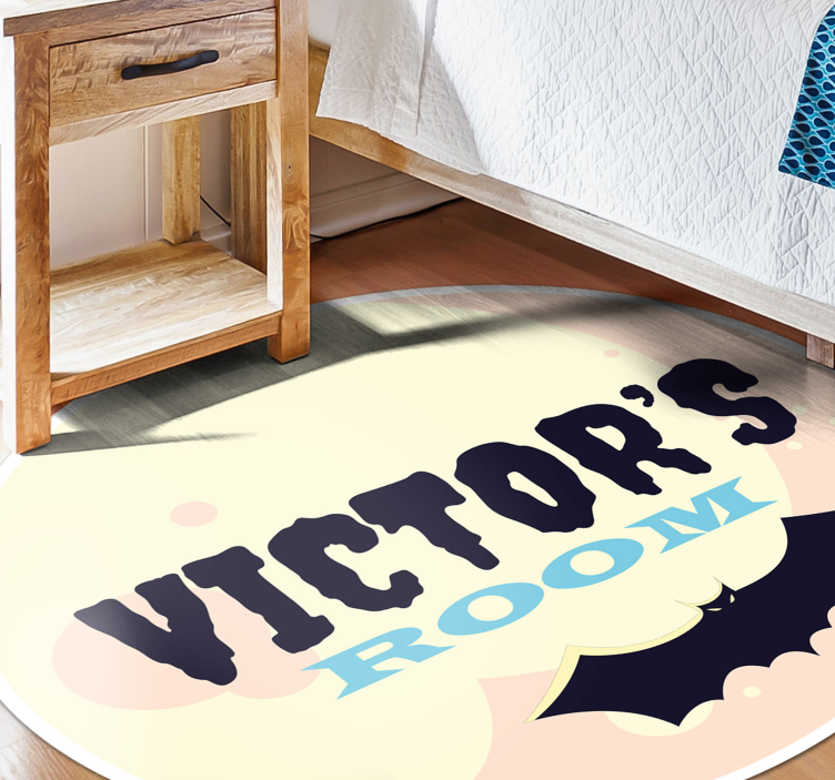 Personalized Bat Emblem custom vinyl rug - TenStickers