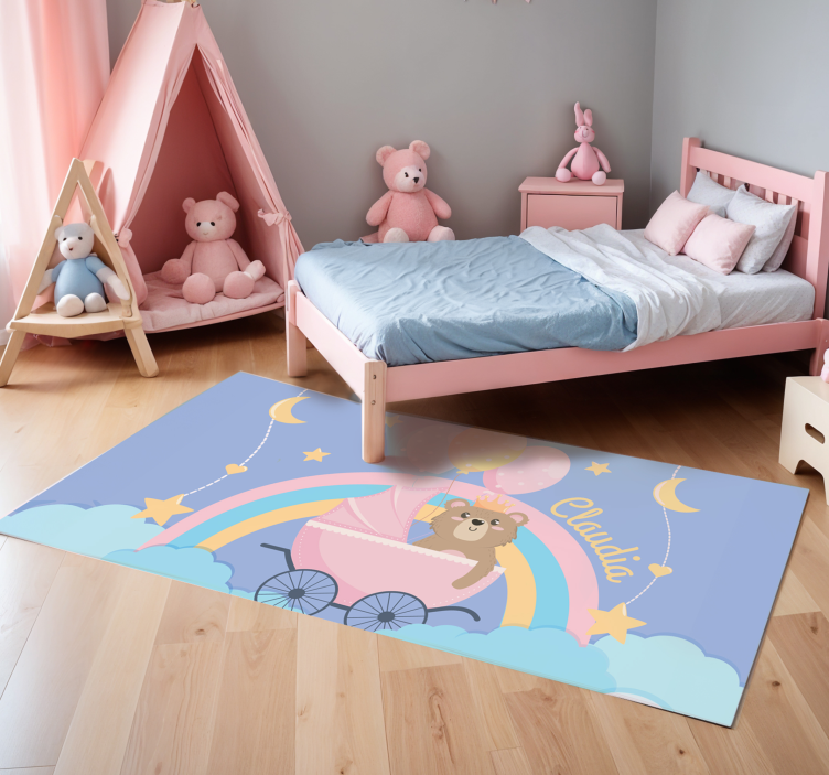 personalized bear babies vinyl rug - TenStickers