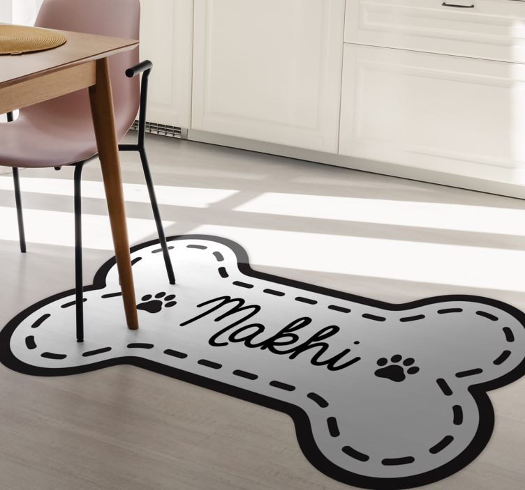 Dog bone shape custom vinyl rug - TenStickers