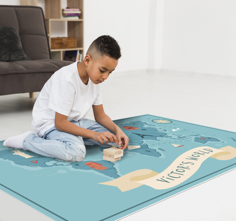 Personalized Map custom vinyl rug - TenStickers