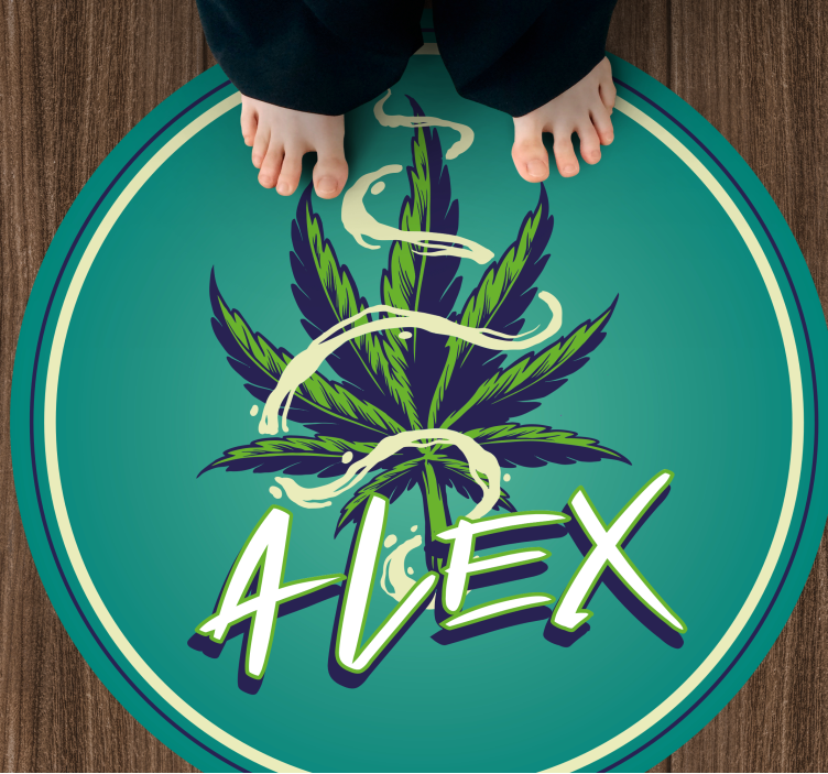 Name Circle teen vinyl rug - TenStickers