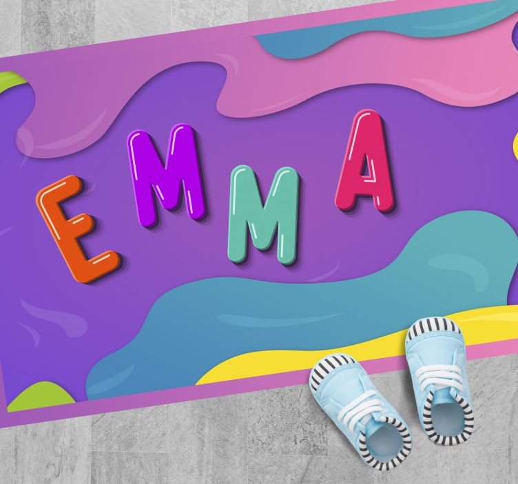 Personalized Name custom vinyl rug - TenStickers