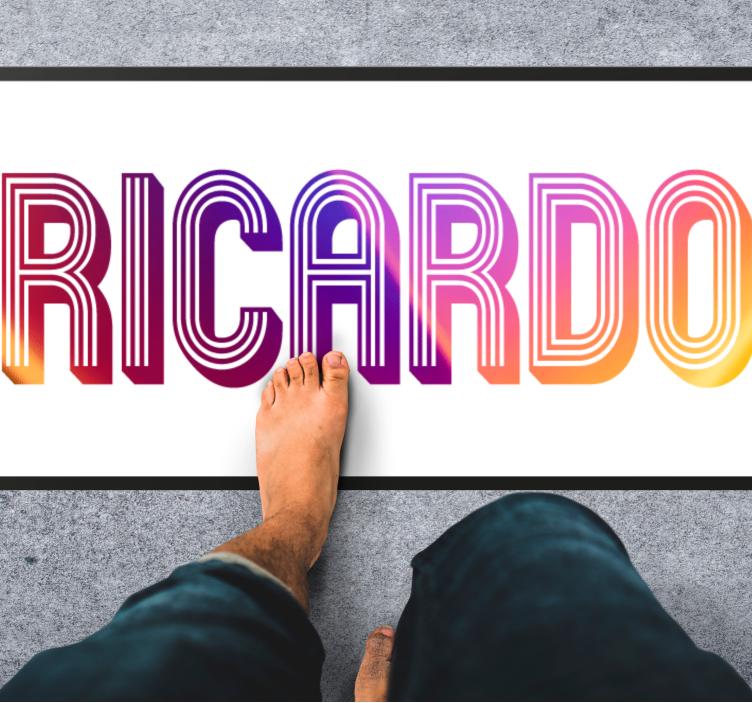 Custom Name neon teen vinyl rug - TenStickers