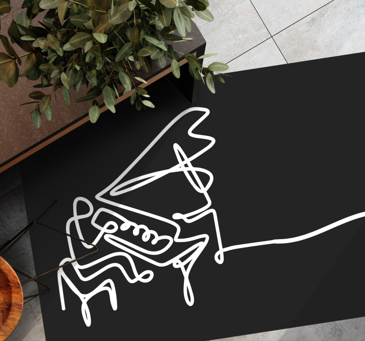 Piano Line Art modern vinyl rug - TenStickers