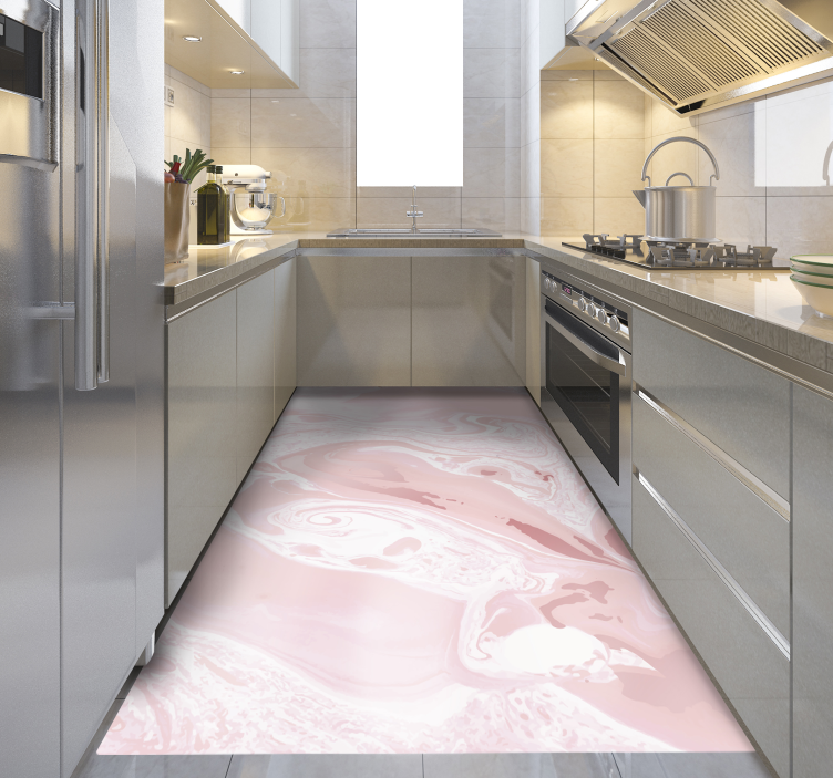 Pink Swirl Pattern marble vinyl rug - TenStickers