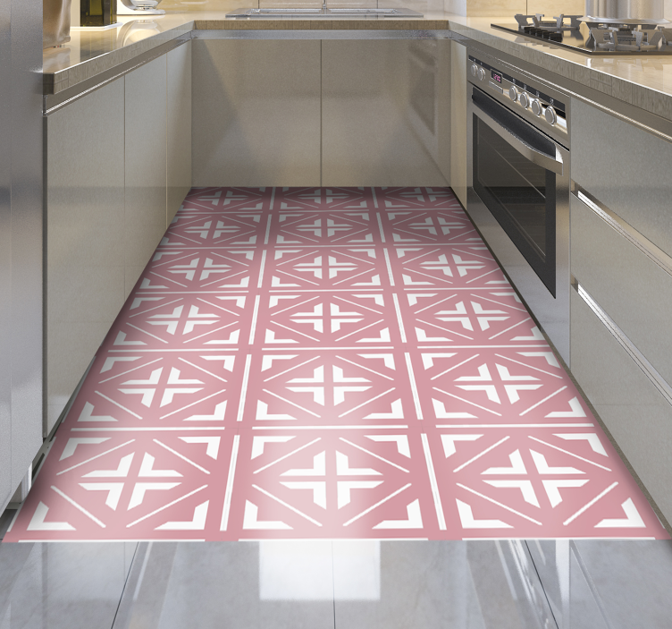 Pink tiles pattern tile carpet - TenStickers