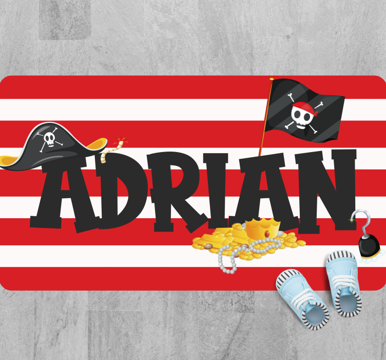 Pirate Treasure Theme custom vinyl rug - TenStickers