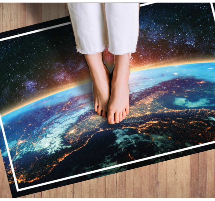Planetary View world map vinyl rug - TenStickers