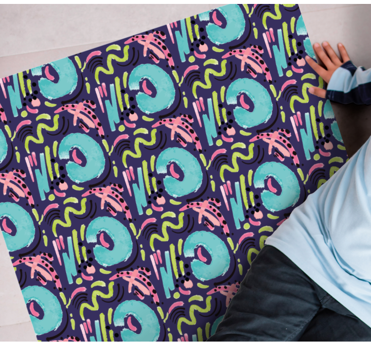 Playful colorful pattern kids vinyl rug - TenStickers