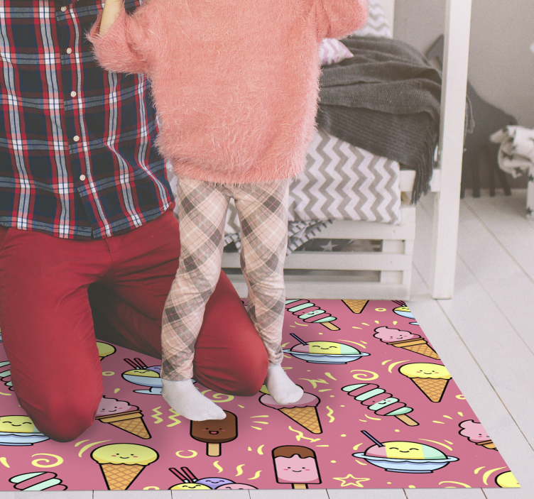 Playful Dessert Pattern kids vinyl rug - TenStickers