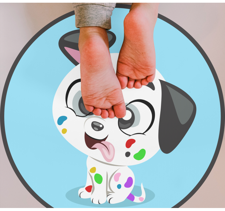 Colorful baby dalmata animal vinyl rug - TenStickers