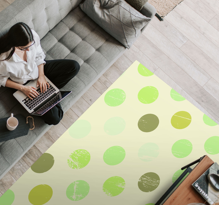 Polka Dot Harmony geometric vinyl rug - TenStickers