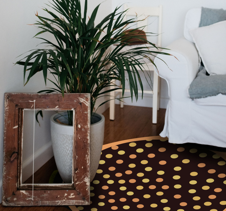 Polka Dotted Circle striped vinyl rug - TenStickers
