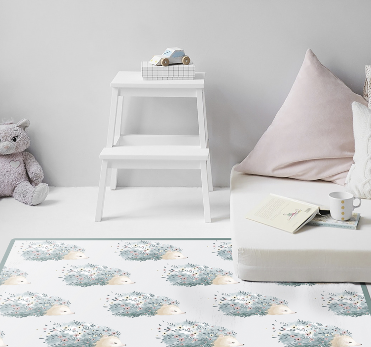 Porcupine art animal vinyl rug - TenStickers