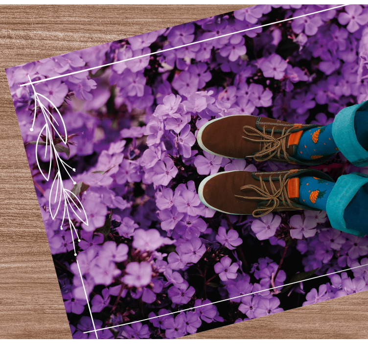 Purple shades floral vinyl rug - TenStickers